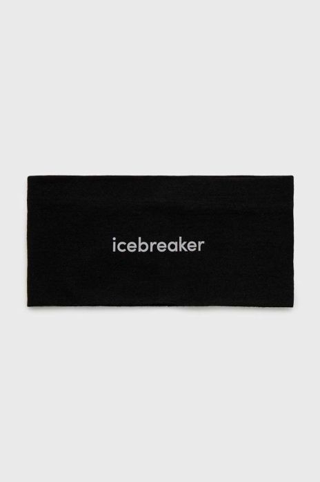 Пов'язка на голову Icebreaker Oasis колір чорний Пов'язка на голову Icebreaker Oasis колір чорний