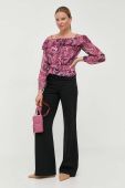Блузка Guess жіноча колір рожевий візерунок (3393485)