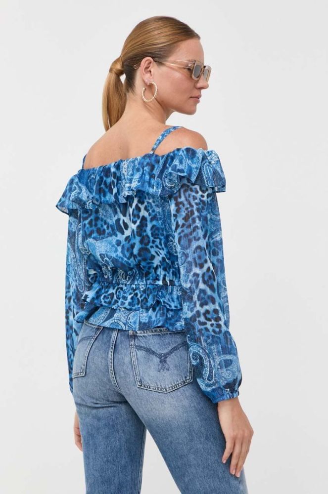 Блузка Guess жіноча візерунок колір блакитний (3393490) фото 3