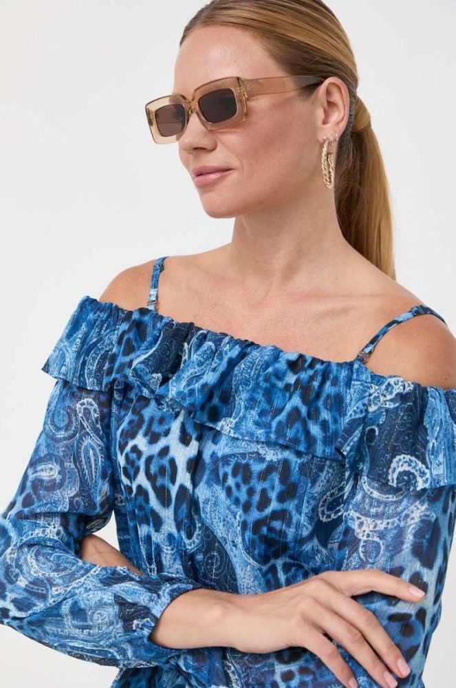Блузка Guess жіноча візерунок колір блакитний (3393490) фото 4