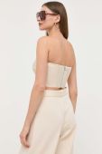 Топ Bardot колір бежевий однотонна