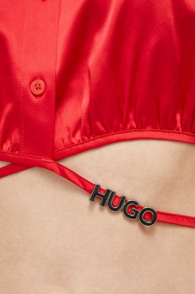 Сорочка HUGO жіноча колір червоний фото 5