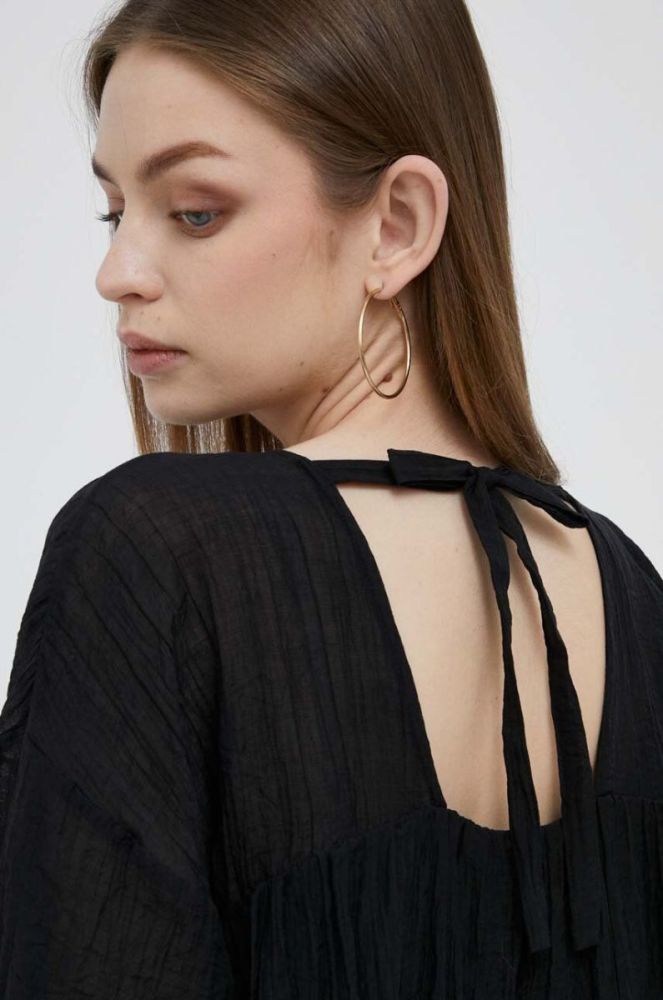 Блузка Dkny жіноча колір чорний однотонна (3296397) фото 4