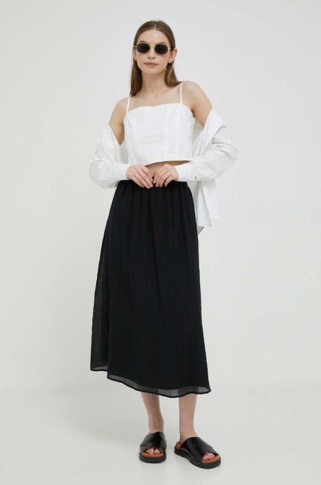 Бавовняний топ Dkny колір білий фото 2