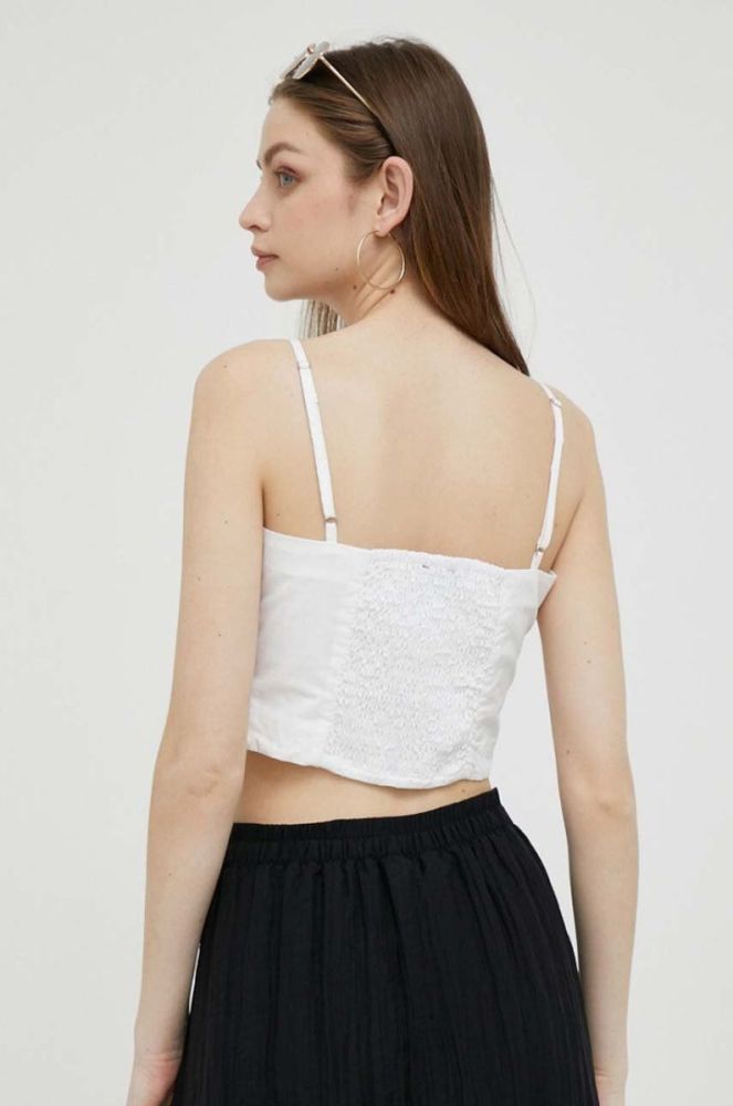 Бавовняний топ Dkny колір білий фото 3