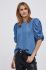 Блузка Dkny жіноча однотонна колір блакитний (3312755)
