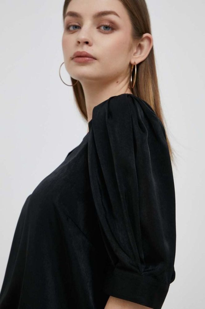 Блузка Dkny жіноча колір чорний однотонна (3293554) фото 4