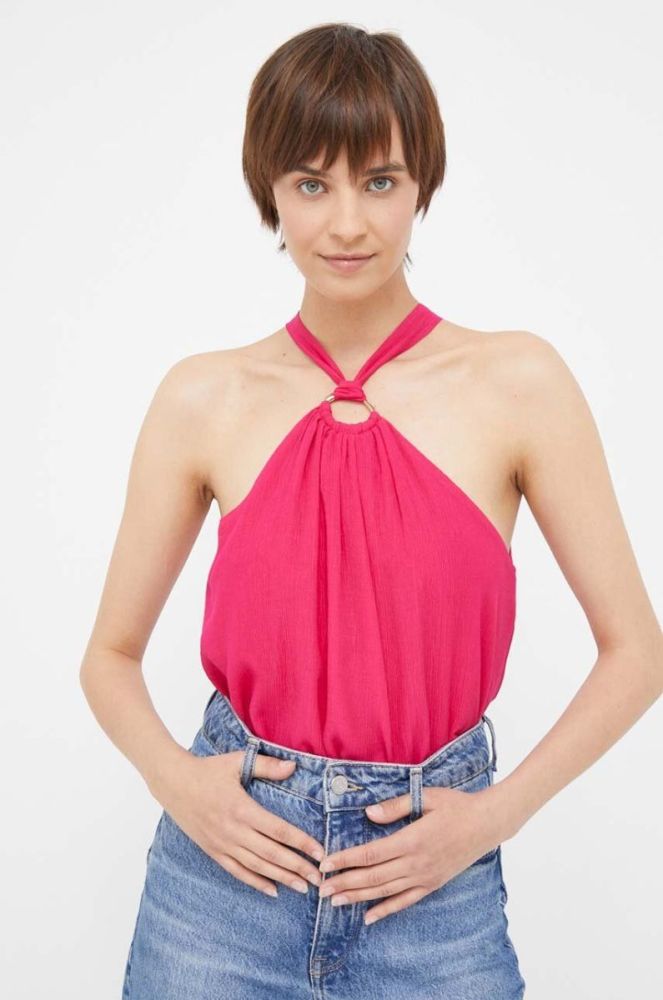 Блузка Dkny жіноча колір рожевий однотонна (3353677) фото 4