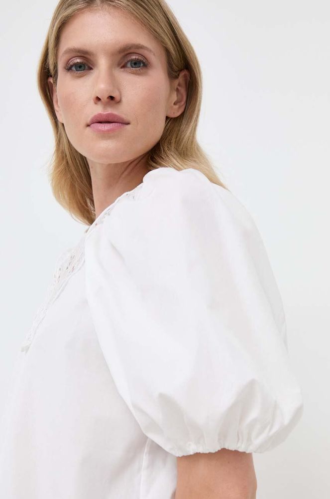 Бавовняна блузка Weekend Max Mara жіноча колір білий однотонна