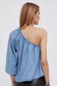 Блузка Pepe Jeans жіноча однотонна колір блакитний (3312759)