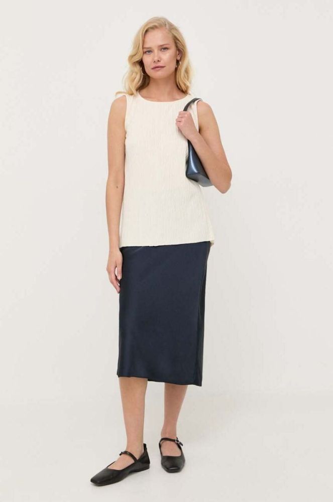 Блузка Max Mara Leisure жіноча колір бежевий однотонна (3397136) фото 2
