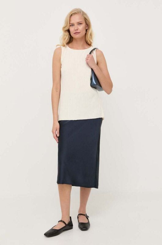 Блузка Max Mara Leisure жіноча колір бежевий однотонна (3397136) фото 2