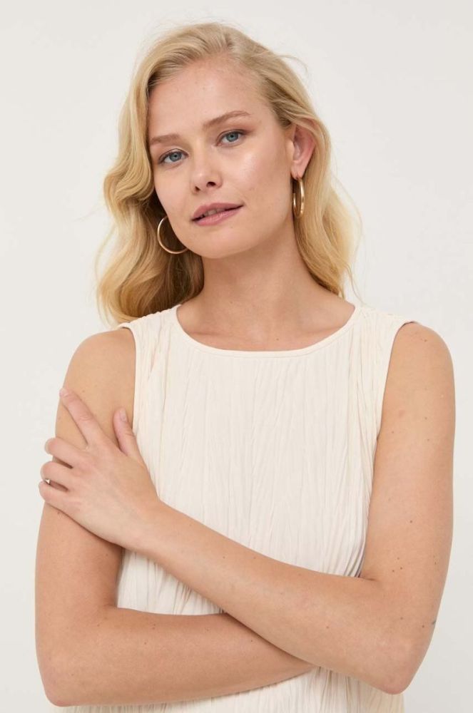 Блузка Max Mara Leisure жіноча колір бежевий однотонна (3397136) фото 4