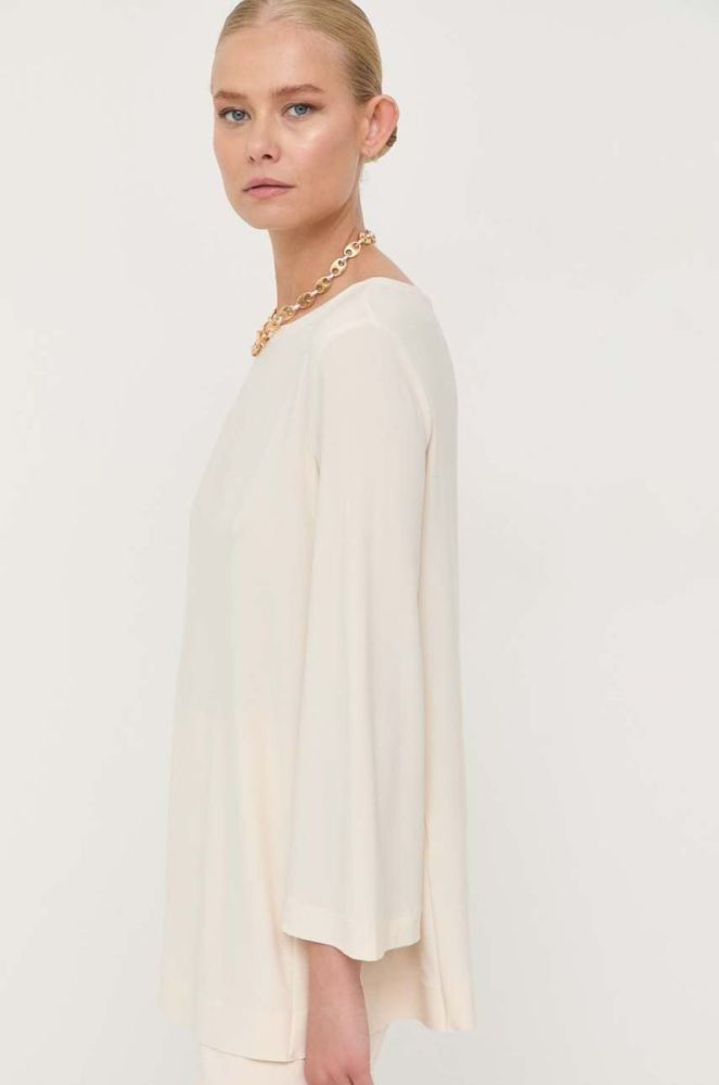 Блузка Max Mara Leisure жіноча колір бежевий однотонна (3400363) фото 4