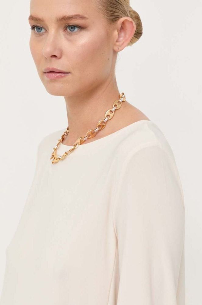 Блузка Max Mara Leisure жіноча колір бежевий однотонна (3400363) фото 5