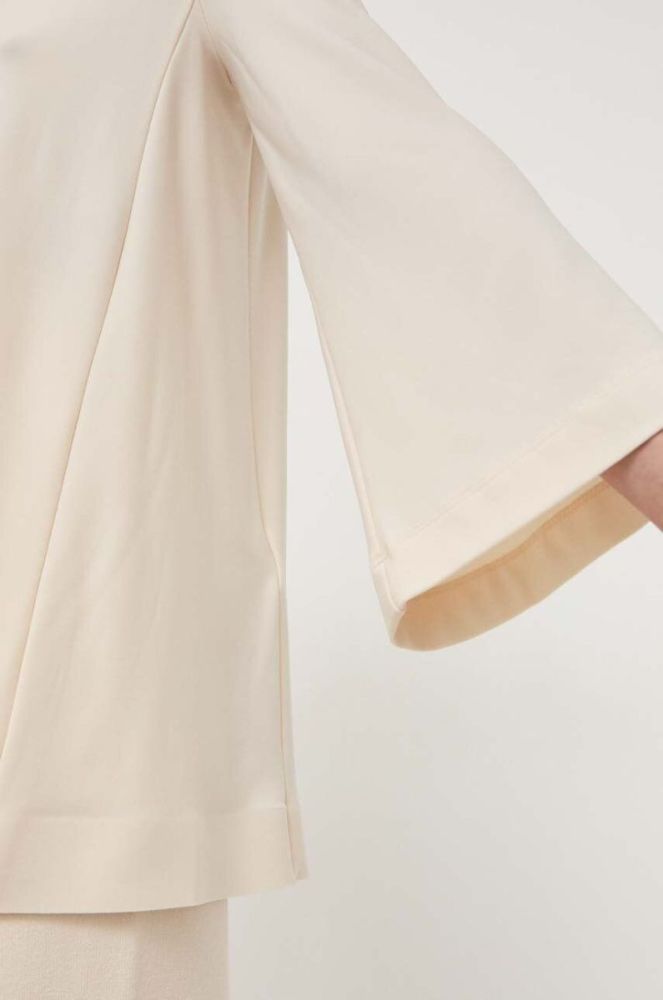 Блузка Max Mara Leisure жіноча колір бежевий однотонна (3400363) фото 6