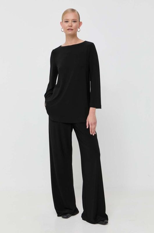 Блузка Max Mara Leisure жіноча колір чорний однотонна (3400377) фото 2