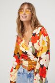 Бавовняна блузка Billabong жіноча візерунок колір барвистий