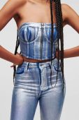 Топ Karl Lagerfeld Jeans однотонна колір блакитний