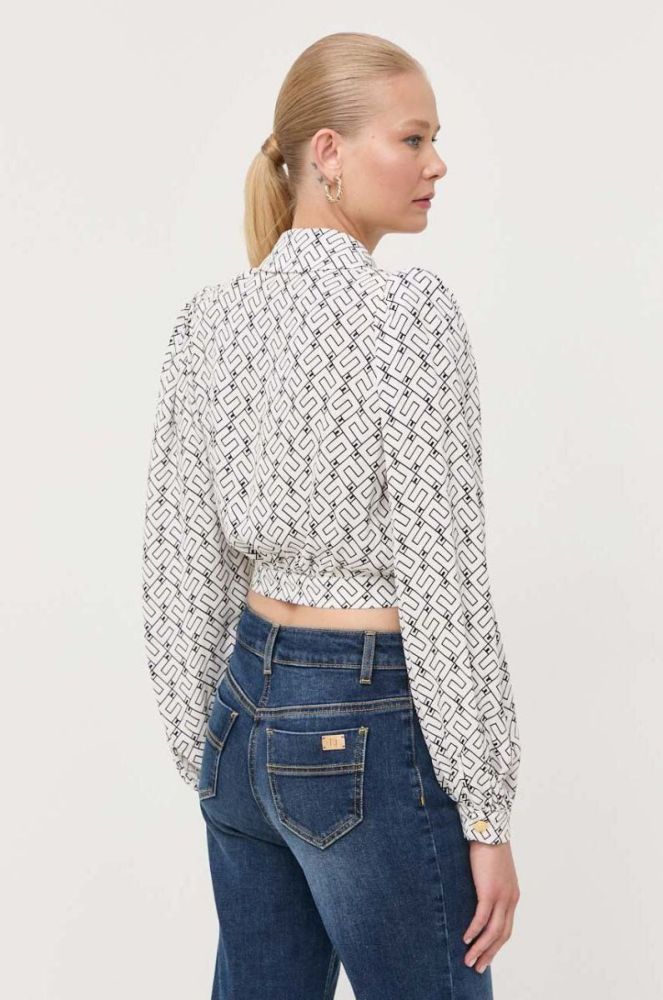 Блузка Elisabetta Franchi жіноча колір білий regular класичний комір фото 4