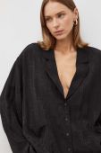 Сорочка Herskind жіноча колір чорний relaxed класичний комір (3608971)
