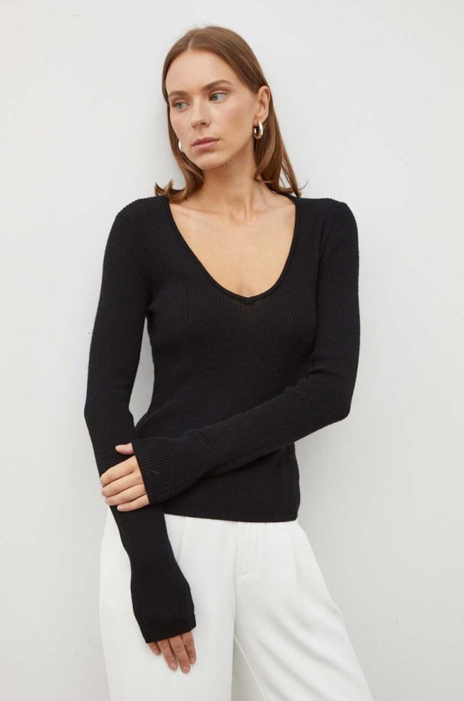 Вовняний светр Herskind жіночий колір чорний (3592622)