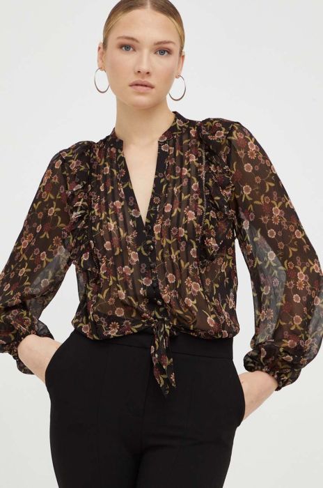 Блузка Guess жіноча колір чорний regular