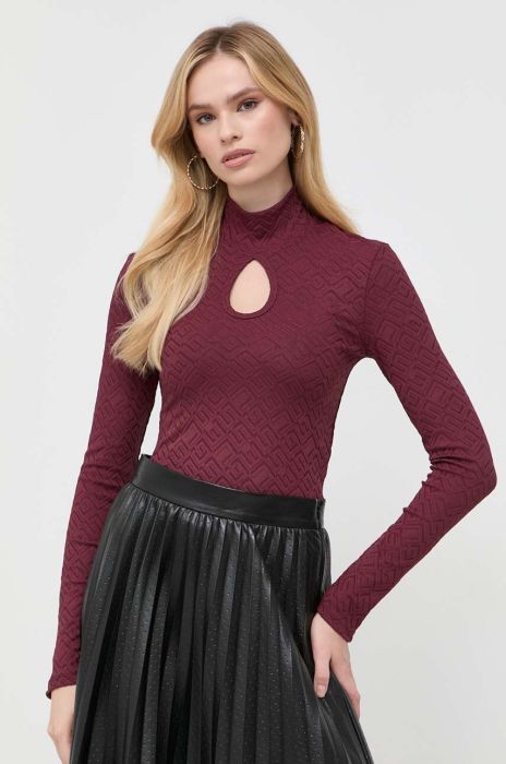 Блузка Guess колір бордовий однотонна
