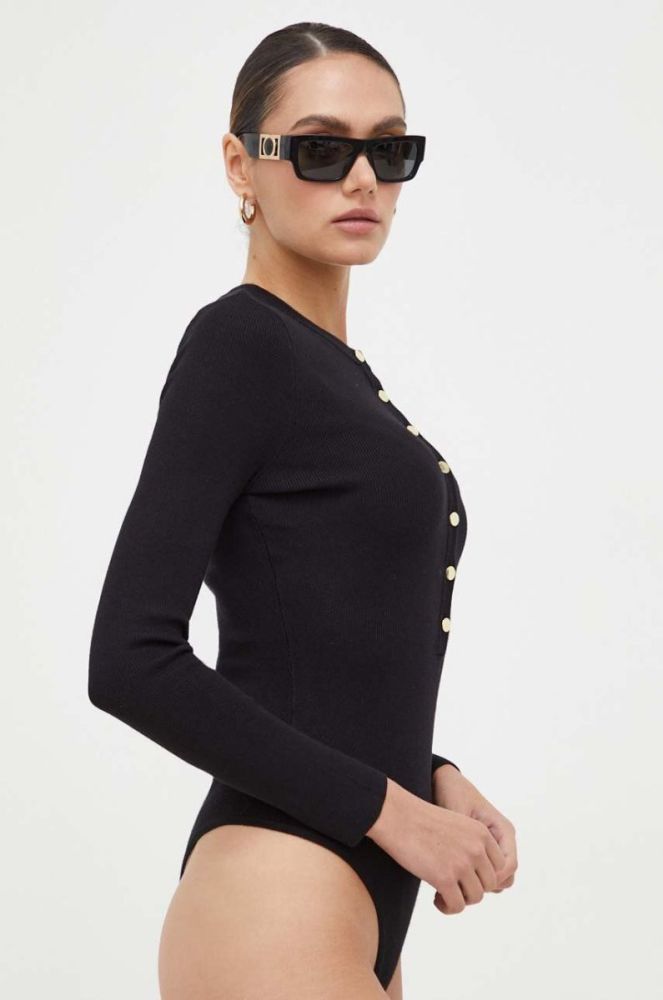 Боді Guess колір чорний легкий фото 4