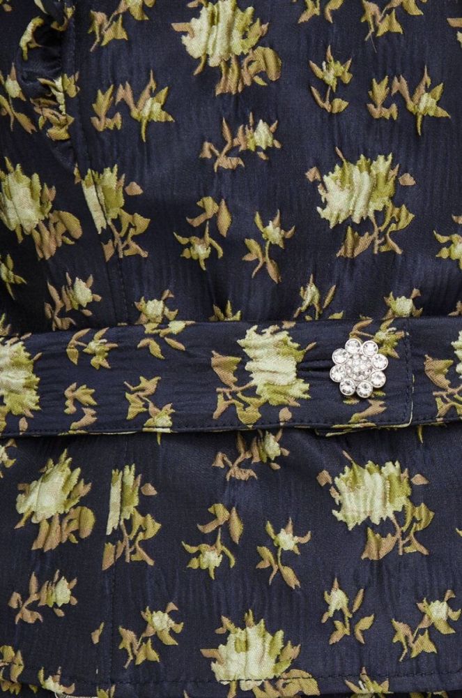 Блузка Custommade жіноча колір синій візерунок фото 5