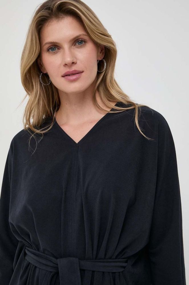 Блузка Max Mara Leisure жіноча колір синій однотонна (3644590) фото 4