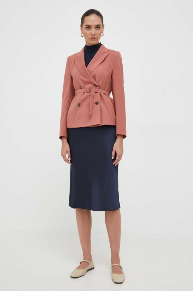Блузка Max Mara Leisure жіноча колір синій однотонна (3592633) фото 2