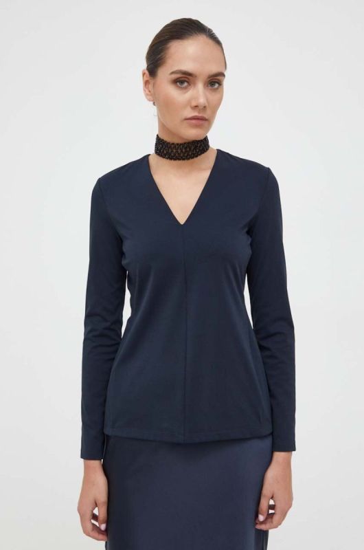 Блузка Max Mara Leisure жіноча колір синій однотонна (3427733)
