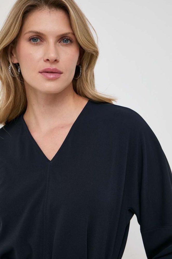 Блузка Max Mara Leisure жіноча колір синій однотонна (3644599) фото 4