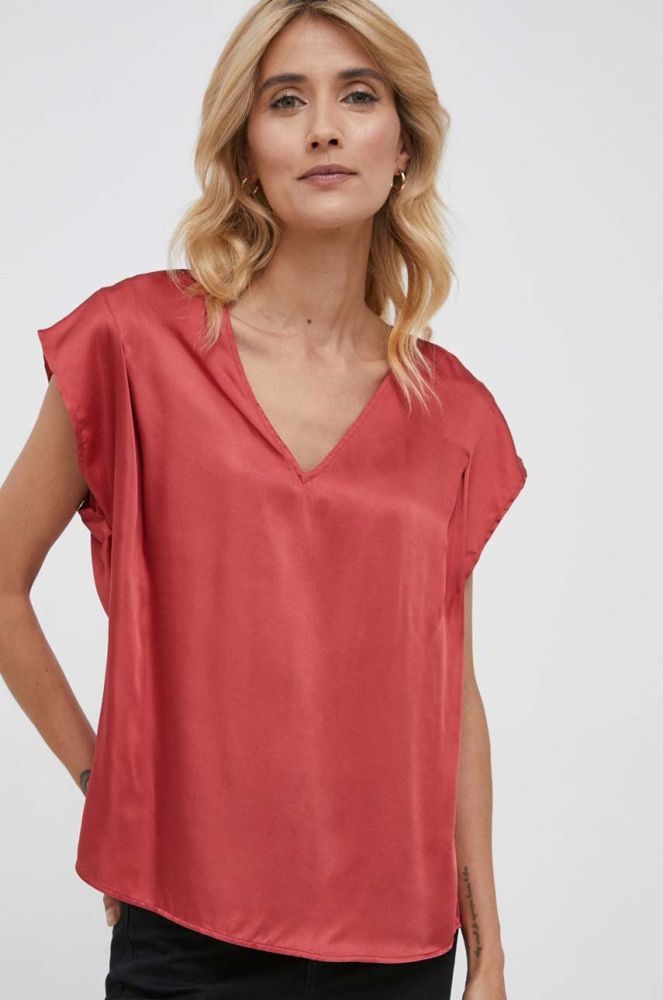 Блузка Sisley жіноча колір червоний однотонна