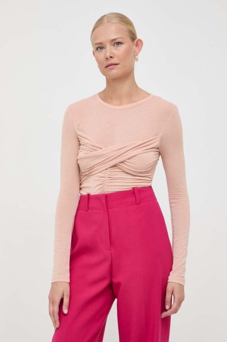 Лонгслів з домішкою кашеміру Pinko колір рожевий (3587947)