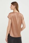 Шовкова блузка Pinko колір бежевий однотонна (3449814)
