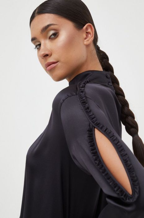 Шовкова блузка Pinko колір чорний однотонна (3526837)