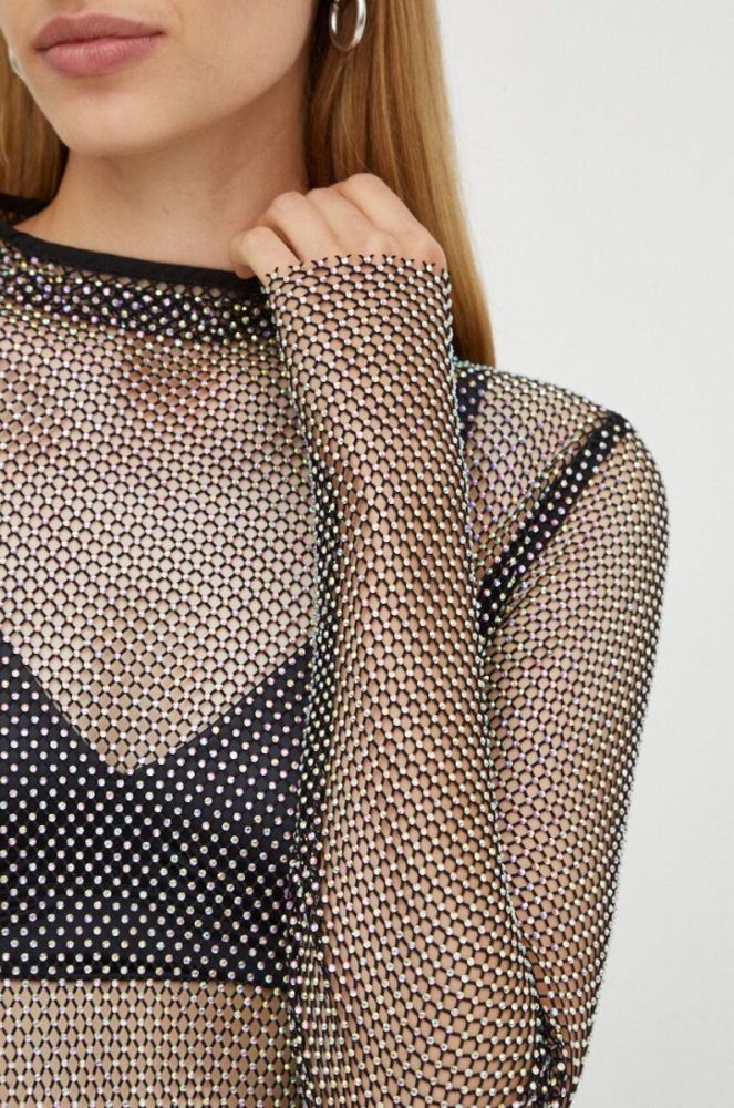 Боді Patrizia Pepe колір чорний півгольф фото 6