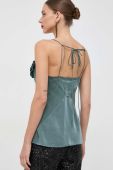 Блузка Bardot жіноча колір зелений однотонна (3640798)