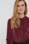 Сорочка Dkny жіноча колір бордовий relaxed зі стійкою