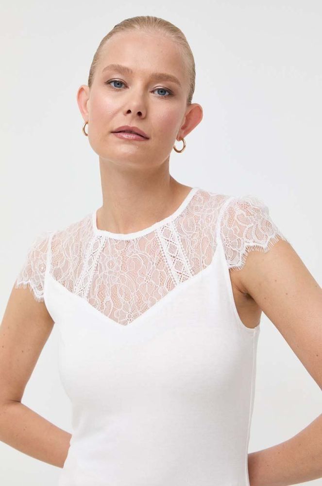 Блузка Morgan жіноча колір білий однотонна (3427770)