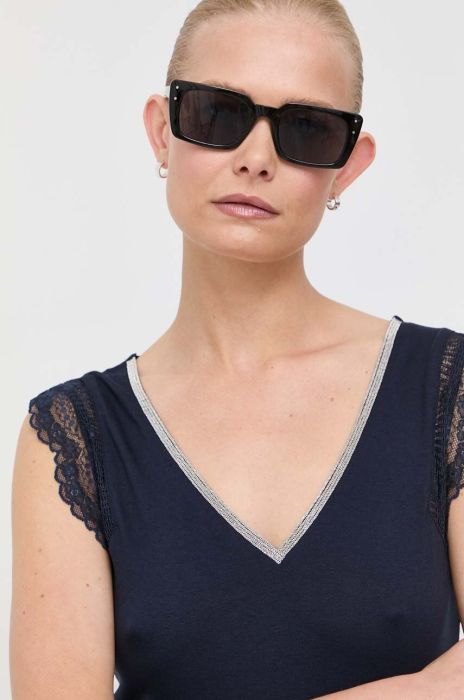 Блузка Morgan жіноча колір синій однотонна (3427785)