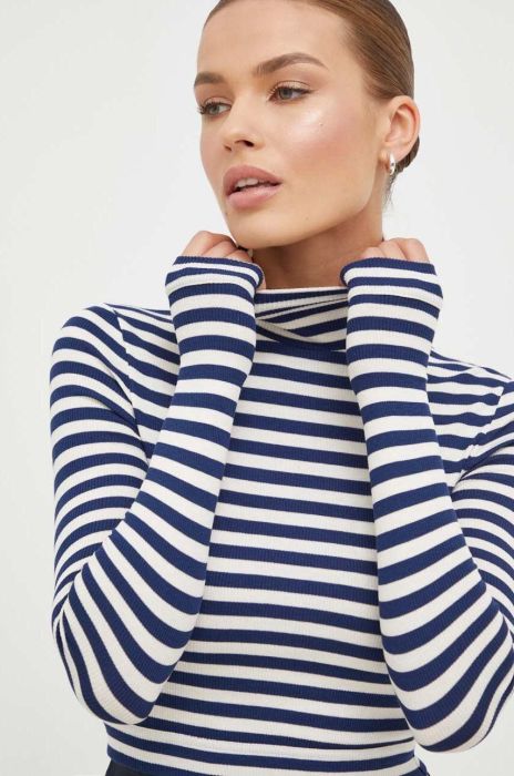 Лонгслів MAX&Co. гольф колір блакитний