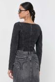 Джинсова блузка Miss Sixty жіноча колір чорний однотонна