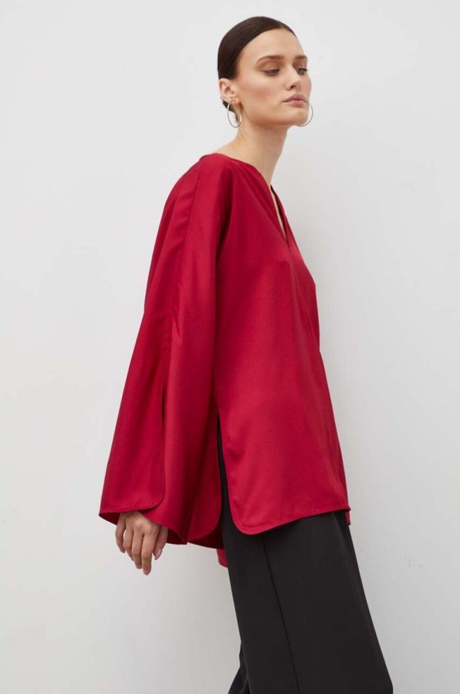 Блузка By Malene Birger жіноча колір червоний однотонна