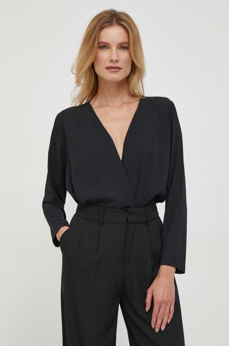 Блузка Artigli жіноча колір чорний однотонна (3678339)