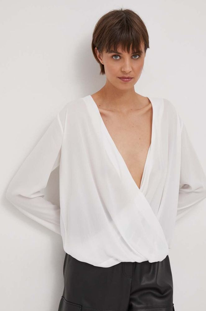 Блузка Artigli жіноча колір білий однотонна (3675603)