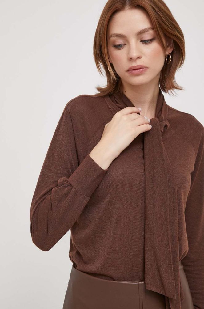 Блузка Artigli жіноча колір коричневий однотонна