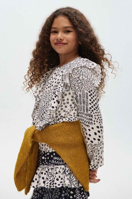 Дитяча блузка Mayoral колір чорний візерунок (3413150)